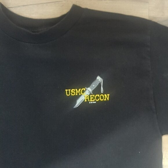 UNITED STATES MARINE RECON Men's Black T-shirt Sz. Medium - Picture 4 of 5